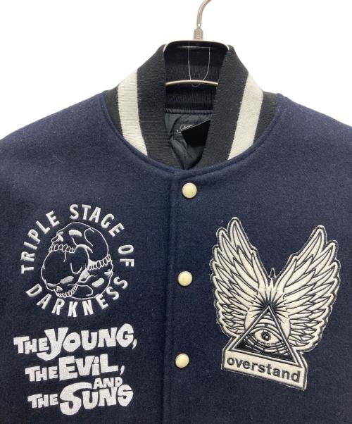 ANDSUNS（アンドサンズ）ANDSUNS (アンドサンズ) レザー切替ワッペンスタジャン ネイビー サイズ:Mの古着・服飾アイテム