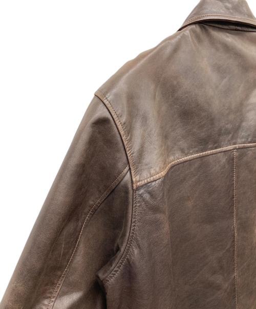 GAP（ギャップ）GAP (ギャップ) レザーカーコート ブラウン サイズ:Mの古着・服飾アイテム