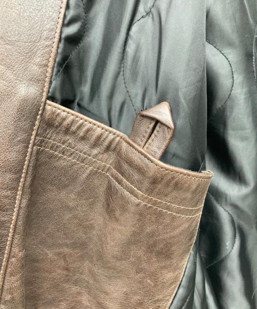 GAP（ギャップ）GAP (ギャップ) レザーカーコート ブラウン サイズ:Mの古着・服飾アイテム