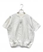 USEDユーズド）の古着「ハーフジップ半袖スウェット」｜ホワイト