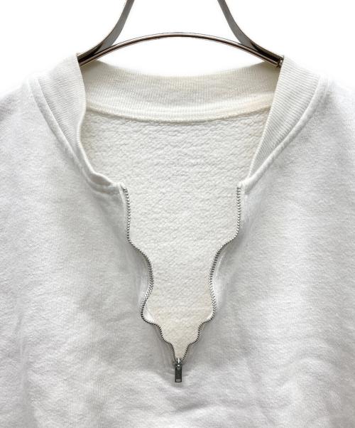 USED（ユーズド）USED (ユーズド) ハーフジップ半袖スウェット ホワイト サイズ:不明の古着・服飾アイテム