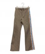 Hysteric Glamourヒステリックグラマー）の古着「HG MONOGRAM柄ジャカード フレアパンツ」｜ブラウン