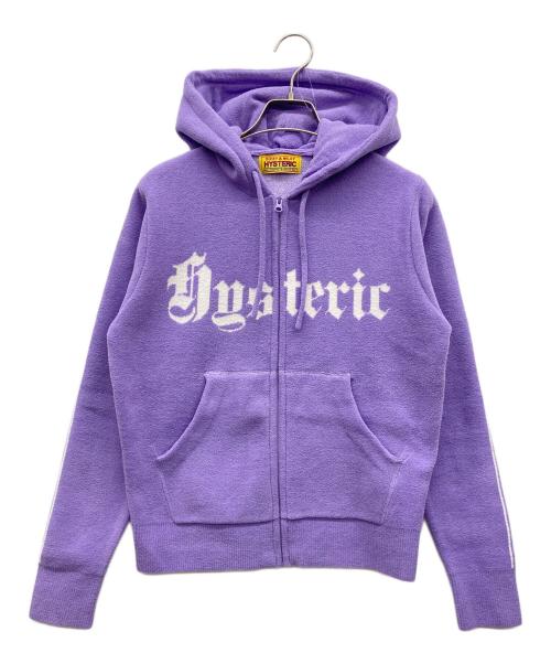 Hysteric Glamour（ヒステリックグラマー）Hysteric Glamour (ヒステリックグラマー) HYSTERIC TIMESジャカード ショート丈パーカー スカイブルー サイズ:FREEの古着・服飾アイテム