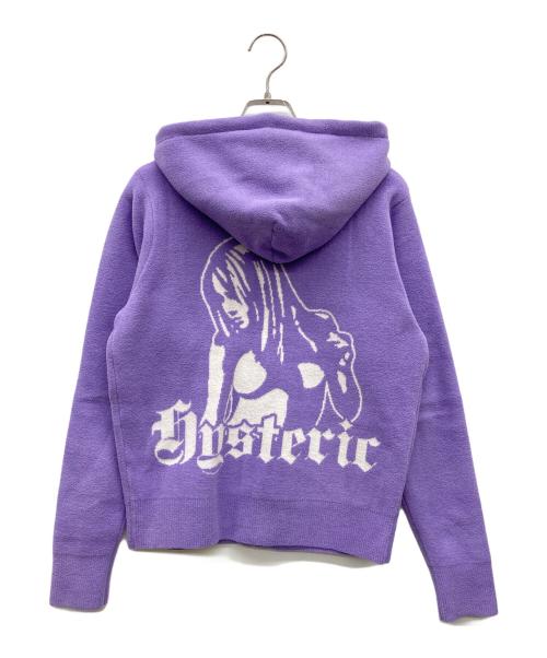 Hysteric Glamour（ヒステリックグラマー）Hysteric Glamour (ヒステリックグラマー) HYSTERIC TIMESジャカード ショート丈パーカー スカイブルー サイズ:FREEの古着・服飾アイテム
