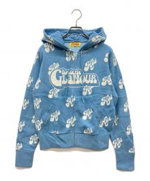 Hysteric Glamour（ヒステリックグラマー）の古着「SWASH MONOGRAM柄ジャカード パーカー」｜スカイブルー