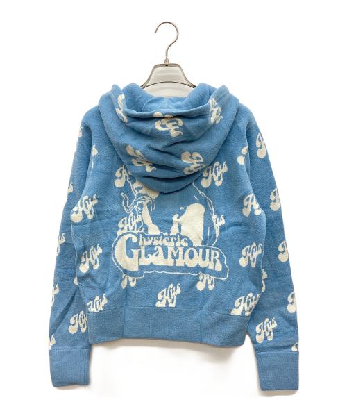 Hysteric Glamour（ヒステリックグラマー）Hysteric Glamour (ヒステリックグラマー) SWASH MONOGRAM柄ジャカード パーカー スカイブルー サイズ:FREEの古着・服飾アイテム