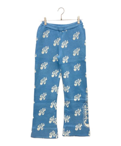 Hysteric Glamour（ヒステリックグラマー）Hysteric Glamour (ヒステリックグラマー) SWASH MONOGRAM柄ジャカード フレアパンツ スカイブルー サイズ:FREEの古着・服飾アイテム