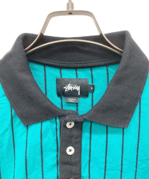 stussy（ステューシー）stussy (ステューシー) ストライプポロシャツ グレー サイズ:Sの古着・服飾アイテム