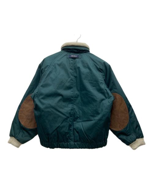 NAUTICA（ノーティカ）NAUTICA (ノーティカ) レザーエルボパッチ中綿ジャケット グリーン サイズ:Mの古着・服飾アイテム