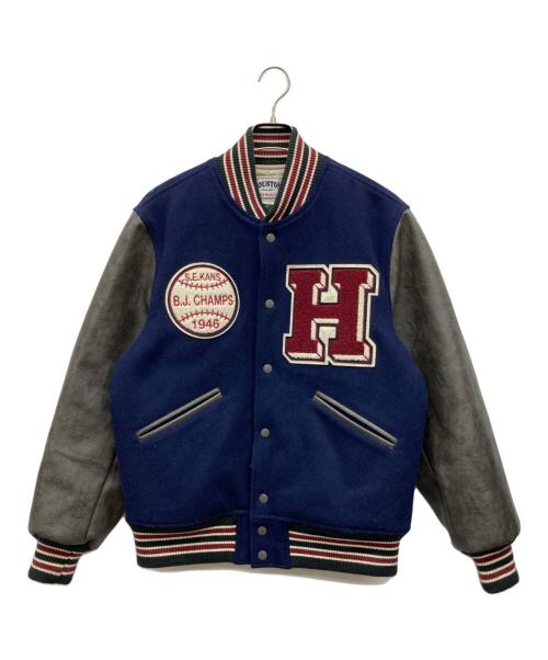 HOUSTON（ヒューストン）HOUSTON (ヒューストン) スタジャン ネイビー サイズ:LARGEの古着・服飾アイテム