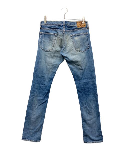 Hysteric Glamour（ヒステリックグラマー）Hysteric Glamour (ヒステリックグラマー) スタッズダメージ加工デニムパンツ ブルー サイズ:32inchの古着・服飾アイテム