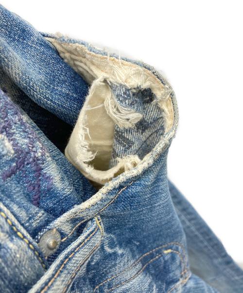 Hysteric Glamour（ヒステリックグラマー）Hysteric Glamour (ヒステリックグラマー) スタッズダメージ加工デニムパンツ ブルー サイズ:32inchの古着・服飾アイテム