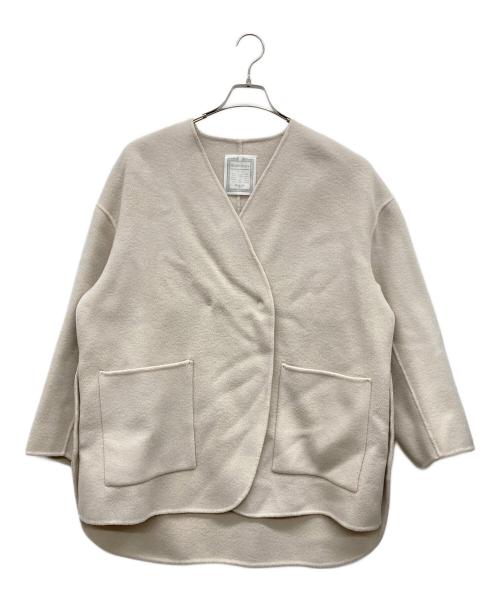 BEARDSLEY（ビアズリー）BEARDSLEY (ビアズリー) ウールリバーコート アイボリー サイズ:Fの古着・服飾アイテム