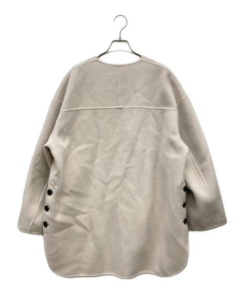 BEARDSLEY（ビアズリー）BEARDSLEY (ビアズリー) ウールリバーコート アイボリー サイズ:Fの古着・服飾アイテム