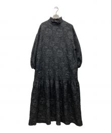 perna（ペルナ）の古着「総柄ロングワンピース」｜ブラック