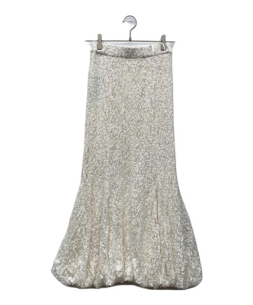 anuans（アニュアンス）anuans (アニュアンス) シュリンクレースバルーンスカート アイボリー サイズ:Mの古着・服飾アイテム