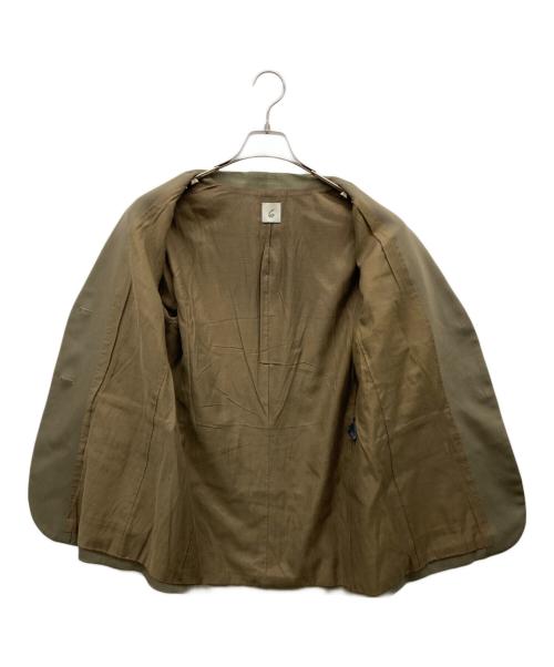 6(ROKU) BEAUTY&YOUTH（ロク ビューティーアンドユース）6(ROKU) BEAUTY&YOUTH (ロク ビューティーアンドユース) NO COLLAR JACKET ブラウン サイズ:36の古着・服飾アイテム