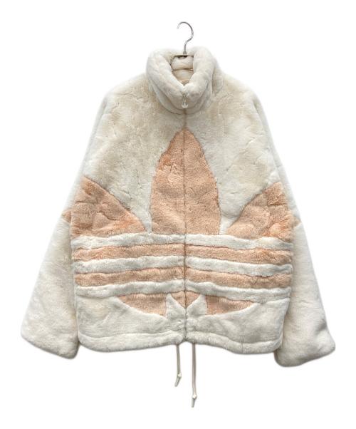 adidas（アディダス）adidas (アディダス) フェイクファージャケット アイボリー サイズ:2XOの古着・服飾アイテム