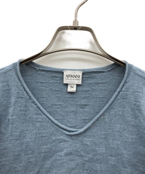 ARMANI COLLEZIONI（アルマーニ コレツィオーニ）ARMANI COLLEZIONI (アルマーニ コレツィオーニ) カシミヤニット ブルー サイズ:54の古着・服飾アイテム