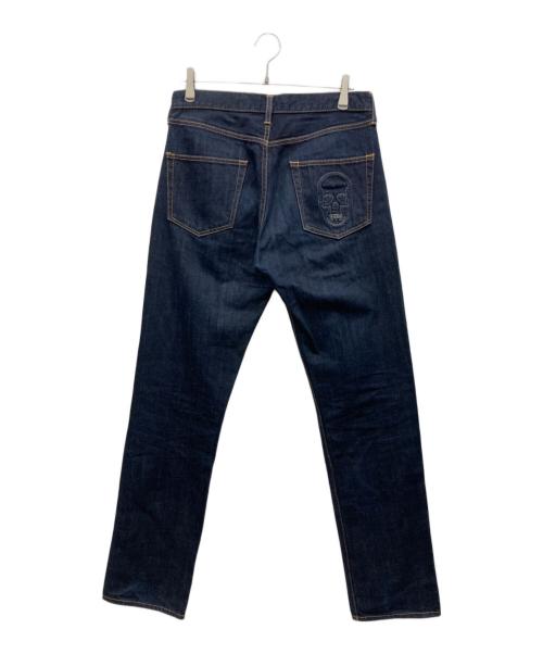 lucien pellat-finet（ルシアン・ペラフィネ）lucien pellat-finet (ルシアン・ペラフィネ) スカルデニムパンツ インディゴ サイズ:32の古着・服飾アイテム