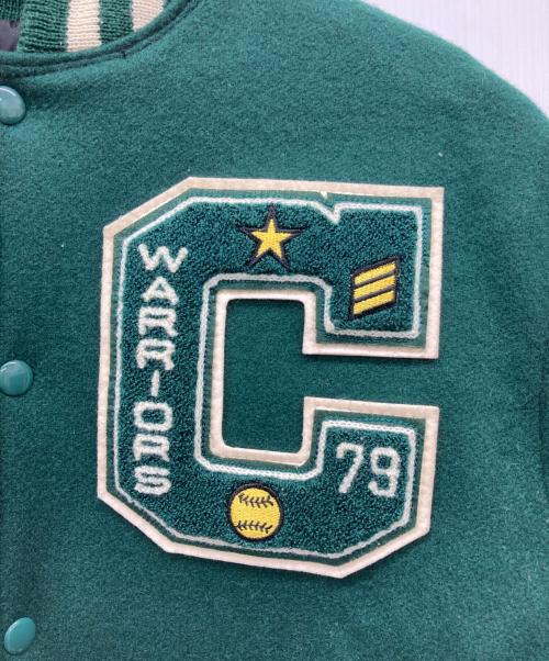 Champion（チャンピオン）Champion (チャンピオン) AWARD JACKET アワードジャケット グリーン×ベージュ サイズ:Ｍの古着・服飾アイテム