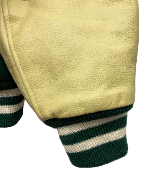 Champion（チャンピオン）Champion (チャンピオン) AWARD JACKET アワードジャケット グリーン×ベージュ サイズ:Ｍの古着・服飾アイテム