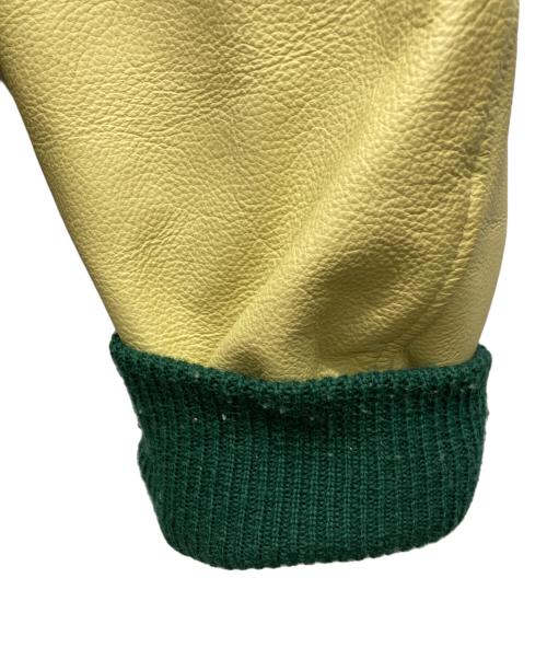 Champion（チャンピオン）Champion (チャンピオン) AWARD JACKET アワードジャケット グリーン×ベージュ サイズ:Ｍの古着・服飾アイテム