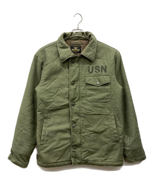 HOUSTON（ヒューストン）HOUSTON (ヒューストン) A-2デッキジャケット カーキ サイズ:LARGEの古着・服飾アイテム