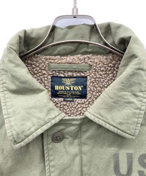 HOUSTON（ヒューストン）HOUSTON (ヒューストン) A-2デッキジャケット カーキ サイズ:LARGEの古着・服飾アイテム