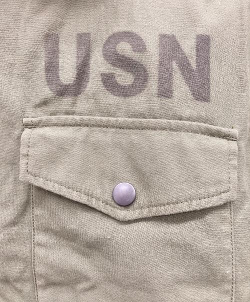 HOUSTON（ヒューストン）HOUSTON (ヒューストン) A-2デッキジャケット カーキ サイズ:LARGEの古着・服飾アイテム