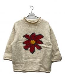 MacMahon Knitting Mills（マクマホン ニッティングミルズ）の古着「Roll Neck Knit-Flower」｜アイボリー