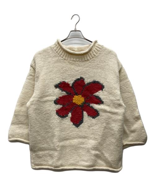 MacMahon Knitting Mills（マクマホン ニッティングミルズ）macmahon knitting mills (マクマホン ニッティングミルズ) Roll Neck Knit-Flower アイボリー サイズ:表記無しの古着・服飾アイテム