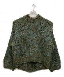 MAISON SPECIAL（メゾンスペシャル）の古着「ウールミックスループプライムオーバークルーネックチャンキーニット」｜グリーン