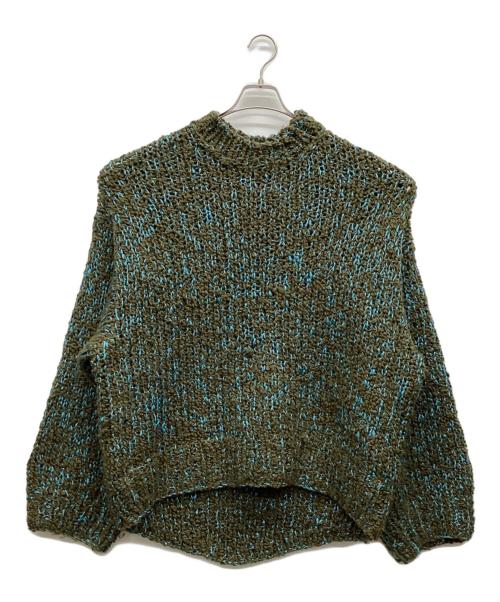 MAISON SPECIAL（メゾンスペシャル）MAISON SPECIAL (メゾンスペシャル) ウールミックスループプライムオーバークルーネックチャンキーニット グリーン サイズ:01の古着・服飾アイテム