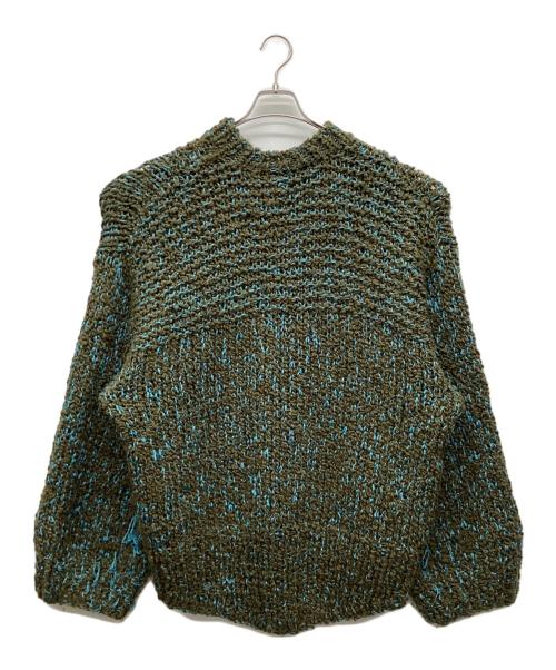MAISON SPECIAL（メゾンスペシャル）MAISON SPECIAL (メゾンスペシャル) ウールミックスループプライムオーバークルーネックチャンキーニット グリーン サイズ:01の古着・服飾アイテム