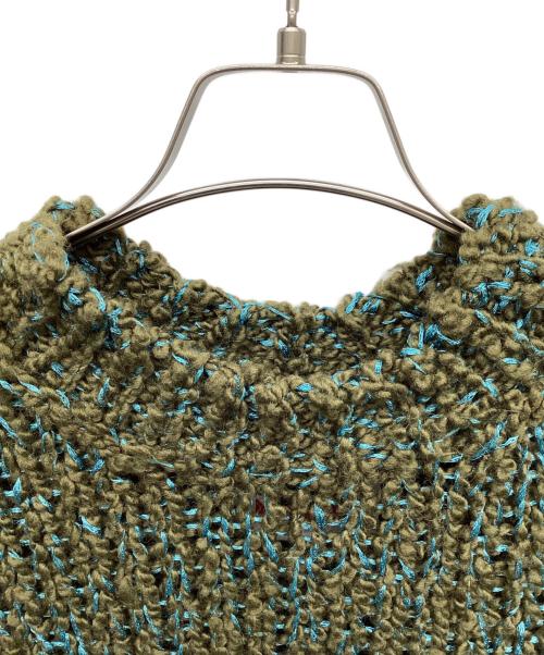 MAISON SPECIAL（メゾンスペシャル）MAISON SPECIAL (メゾンスペシャル) ウールミックスループプライムオーバークルーネックチャンキーニット グリーン サイズ:01の古着・服飾アイテム