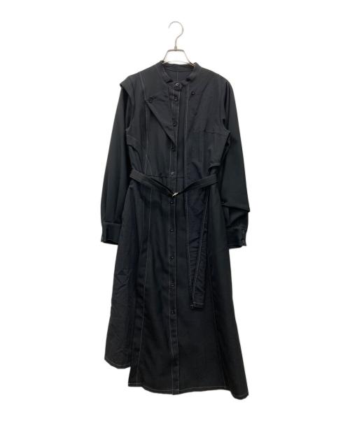 UNITED TOKYO（ユナイテッドトーキョー）UNITED TOKYO (ユナイテッドトーキョー) アシメテーラーシャツワンピース ブラック サイズ:1の古着・服飾アイテム