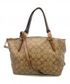 COACHコーチ）の古着「2WAYバッグ シグネチャー」｜ベージュ