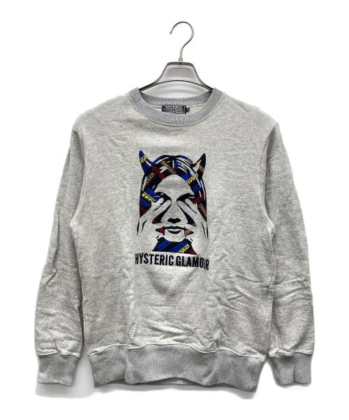 Hysteric Glamour（ヒステリックグラマー）Hysteric Glamour (ヒステリックグラマー) SEE NO EVIL刺繍 グレー サイズ:Sの古着・服飾アイテム