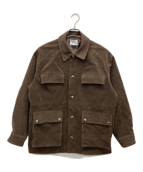 MIESROHE（ミースロエ）MIESROHE (ミースロエ) ステンカラーカバーオール ブラウンの古着・服飾アイテム