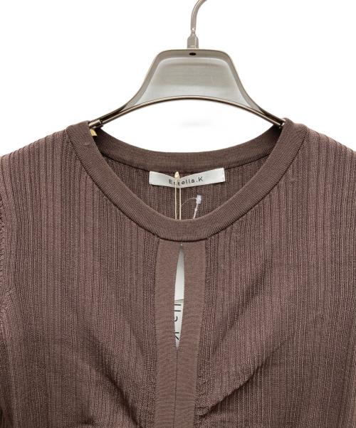 Estella.K（エステラケー）Estella.K (エステラケー) カットアウトランダムリブニットドレス ブラウン サイズ:Fの古着・服飾アイテム