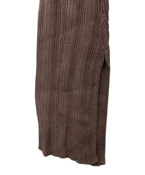 Estella.K（エステラケー）Estella.K (エステラケー) カットアウトランダムリブニットドレス ブラウン サイズ:Fの古着・服飾アイテム