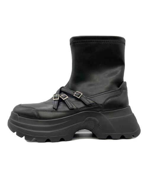 STACCATO（スタッカート）STACCATO (スタッカート) ベルテッドジップブーツ ブラック サイズ:225の古着・服飾アイテム