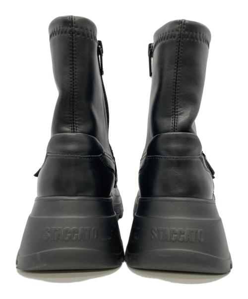 STACCATO（スタッカート）STACCATO (スタッカート) ベルテッドジップブーツ ブラック サイズ:225の古着・服飾アイテム