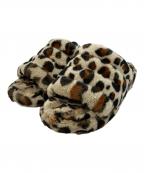 UGGアグ）の古着「FLUFF YEAH SLIDE LEOPARD ムートンフラップヤースライド」｜ベージュ