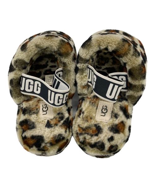 UGG（アグ）UGG (アグ) FLUFF YEAH SLIDE LEOPARD ムートンフラップヤースライド ベージュ サイズ:USA 7の古着・服飾アイテム
