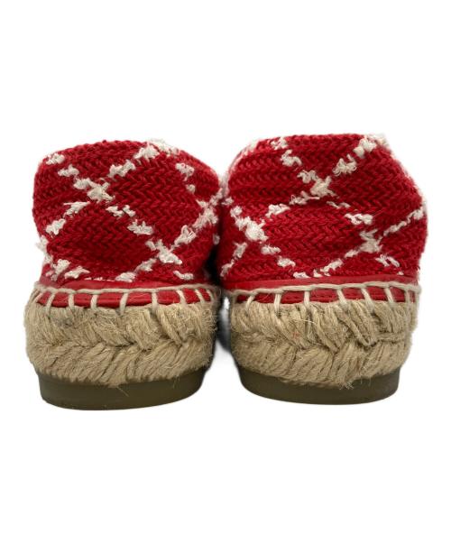 CHANEL（シャネル）CHANEL (シャネル) ツイード エスパドリーユ レッド サイズ:37Cの古着・服飾アイテム