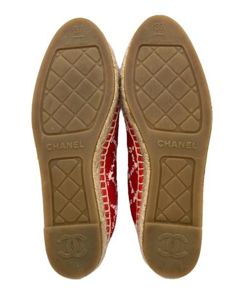 CHANEL（シャネル）CHANEL (シャネル) ツイード エスパドリーユ レッド サイズ:37Cの古着・服飾アイテム
