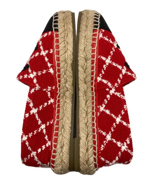 CHANEL（シャネル）CHANEL (シャネル) ツイード エスパドリーユ レッド サイズ:37Cの古着・服飾アイテム