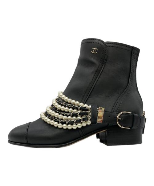 CHANEL（シャネル）CHANEL (シャネル) ショートブーツ ブラック サイズ:37Cの古着・服飾アイテム